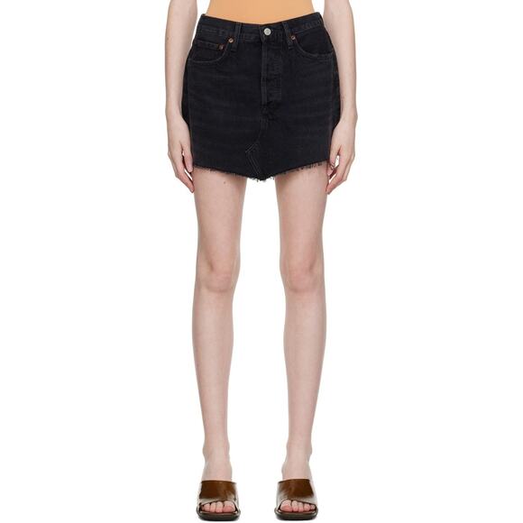AGOLDE Parker Denim Mini Skirt Begule/Washed Black - 26